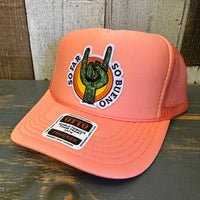 SO FAR :: SO BUENO High Crown Trucker Hat - Coral
