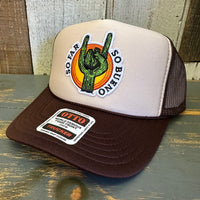 SO FAR :: SO BUENO High Crown Trucker Hat - Khaki/Brown