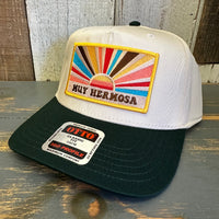 Hermosa Beach MUY HERMOSA 5 Panel Mid Profile Baseball Cap - Dark Green/White