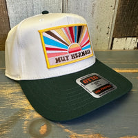 Hermosa Beach MUY HERMOSA 5 Panel Mid Profile Baseball Cap - Dark Green/White