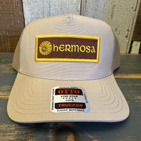Hermosa Beach AS REAL AS THE STREETS 5 Panel Mid Profile Mesh Back Trucker Hat - Khaki