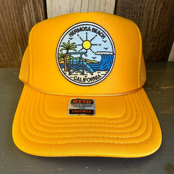 Hermosa Beach SHOREFRONT High Crown Trucker Hat - Gold