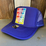 HATE HAS NO HOME HERE High Crown Trucker Hat - Purple