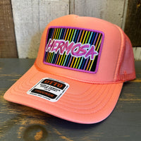 Hermosa Beach HERMOSA'84 High Crown Trucker Hat - Coral