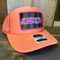 Hermosa Beach HERMOSA'84 High Crown Trucker Hat - Coral