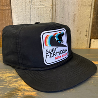 Hermosa Beach SURF HERMOSA :: OPEN DAILY Nylon/Cotton Blend Hat - Black