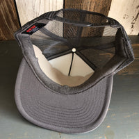 Hermosa Beach SHOREFRONT Trucker Hat - Charcoal Grey (Flat Brim)