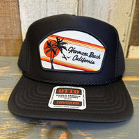 Hermosa Beach RETRO SUNSET High Crown "Air Mesh" Trucker Hat - Black