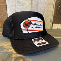 Hermosa Beach RETRO SUNSET High Crown "Air Mesh" Trucker Hat - Black