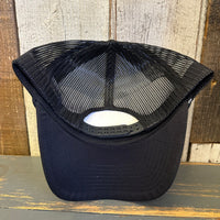 Hermosa Beach ARE YOU ESTABLISHED? High Crown 5-Panel Rope Trucker Hat - Black