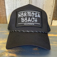 Hermosa Beach ROPER High Crown 5-Panel Rope Trucker Hat - Black