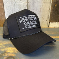 Hermosa Beach ROPER High Crown 5-Panel Rope Trucker Hat - Black