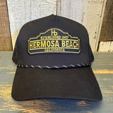 Hermosa Beach ARE YOU ESTABLISHED? High Crown 5-Panel Rope Trucker Hat - Black