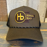 Hermosa Beach THE NEW STYLE High Crown Rope Trucker Hat - Loden Green/Black