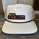 Hermosa Beach PIER AVE Brushed Rope Trucker Hat - Eggshell