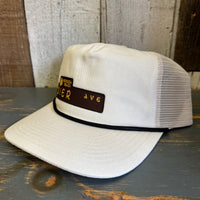 Hermosa Beach PIER AVE Brushed Rope Trucker Hat - Eggshell