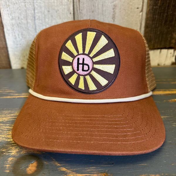 Hermosa Beach SUNBEAMS Brushed Rope Trucker Hat - Rust