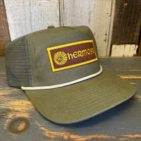 Hermosa Beach AS REAL AS THE STREETS Brushed Rope Trucker Hat - Cactus Green