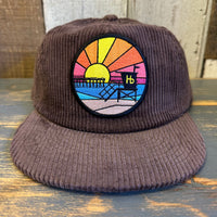 Hermosa Beach OBLIGATORY SUNSET Corduroy Field Trip Hat - JAVA BROWN