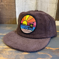 Hermosa Beach OBLIGATORY SUNSET Corduroy Field Trip Hat - JAVA BROWN