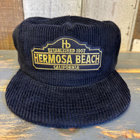 Hermosa Beach ARE YOU ESTABLISHED? Corduroy Field Trip Hat - BLACK