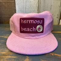 Hermosa Beach WELCOME SIGN Corduroy Field Trip Hat - Blush Pink