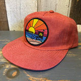 Hermosa Beach RETRO SUNSET Washed Cotton Field Trip Hat - Terracotta