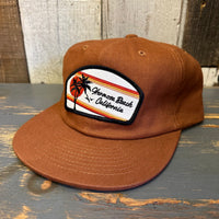 Hermosa Beach RETRO SUNSET Brushed Cotton Field Trip Strapback Hat - Rust