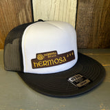 Hermosa Beach HERMOSA AVE Trucker Hat - Black/White (Flat Brim)