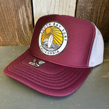 SOUTH BAY SURF (Multi Colored Patch) Trucker Hat - Maroon/White