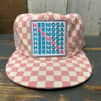 Hermosa Beach OCEAN DRIVE Checkerboard Field Trip™ Hat - Blush Pink/White