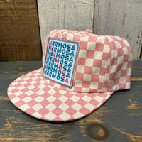 Hermosa Beach OCEAN DRIVE Checkerboard Field Trip™ Hat - Blush Pink/White