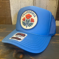 CALIFORNIA POPPY High Crown Trucker Hat - Col. Blue