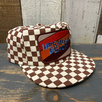 Hermosa Beach GOLF CARTS & YOGA PANTS Checkerboard Field Trip™ Hat - Rust/White