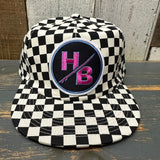 Hermosa Beach SO PITTED! :: HB SURFBOARD Checkerboard Field Trip™ Hat - Black/White