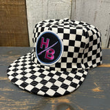 Hermosa Beach SO PITTED! :: HB SURFBOARD Checkerboard Field Trip™ Hat - Black/White