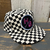 Hermosa Beach SO PITTED! :: HB SURFBOARD Checkerboard Field Trip™ Hat - Black/White