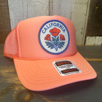 CALIFORNIA POPPY High Crown Trucker Hat - Coral