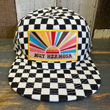 Hermosa Beach MUY HERMOSA Checkerboard Field Trip™ Hat - Black/White