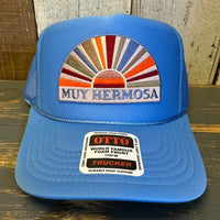 Hermosa Beach MUY HERMOSA High Crown Trucker Hat - Col. Blue