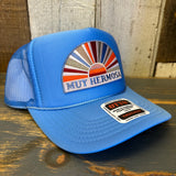 Hermosa Beach MUY HERMOSA High Crown Trucker Hat - Col. Blue