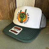 SO FAR :: SO BUENO High Crown Trucker Hat - Dark Green/White