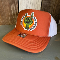 SO FAR :: SO BUENO High Crown Trucker Hat - Texas Orange/White