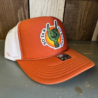 SO FAR :: SO BUENO High Crown Trucker Hat - Texas Orange/White