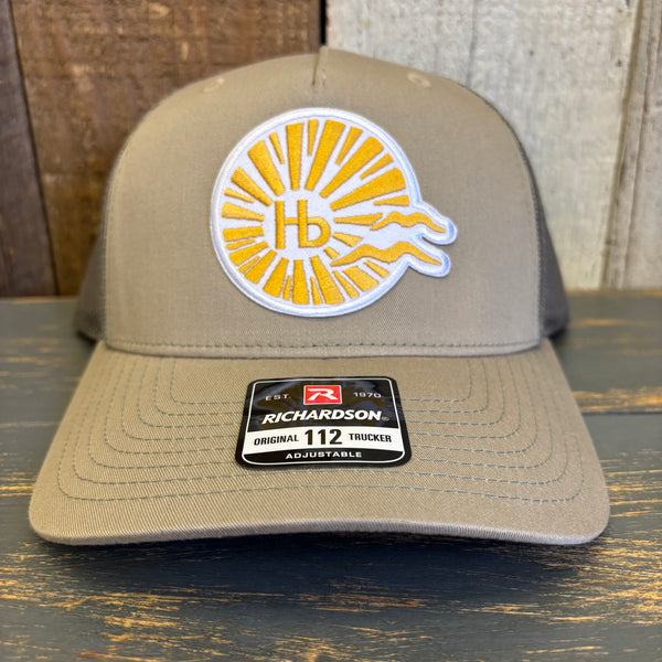 Hermosa Beach CLASSIC LOGO PLATE Five-Panel Trucker Cap - Pale Khaki/ Loden Green
