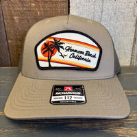 Hermosa Beach RETRO SUNSET Five-Panel Trucker Cap - Pale Khaki/ Loden Green