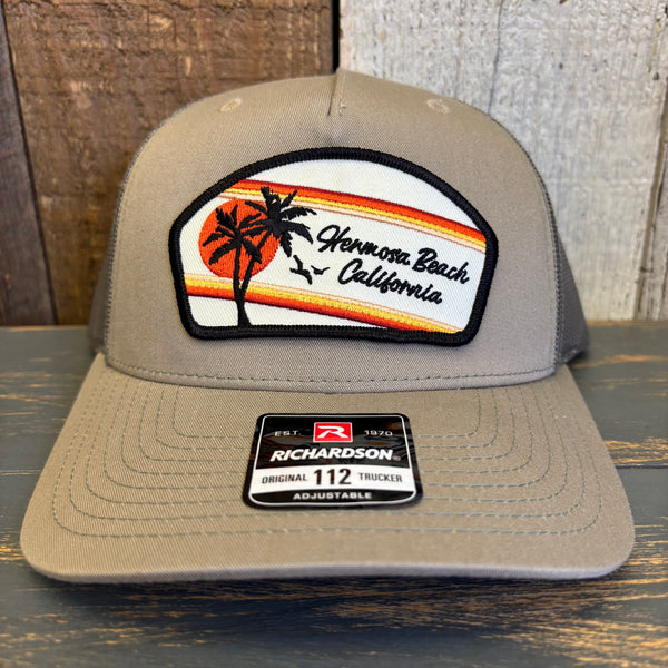 Hermosa Beach RETRO SUNSET Five-Panel Trucker Cap - Pale Khaki/ Loden Green