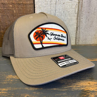 Hermosa Beach RETRO SUNSET Five-Panel Trucker Cap - Pale Khaki/ Loden Green