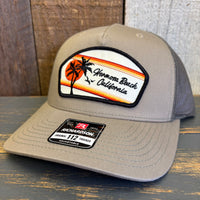 Hermosa Beach RETRO SUNSET Five-Panel Trucker Cap - Pale Khaki/ Loden Green