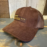 Hermosa Beach HERMOSA AVE 6 Panel Corduroy Trucker Hat - Brown